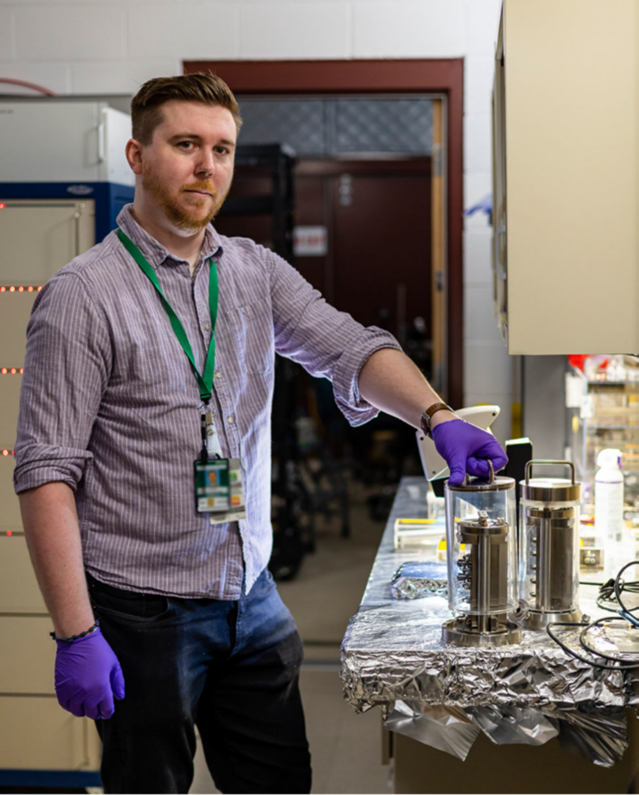 Kevin Roccapriore in the laboratory