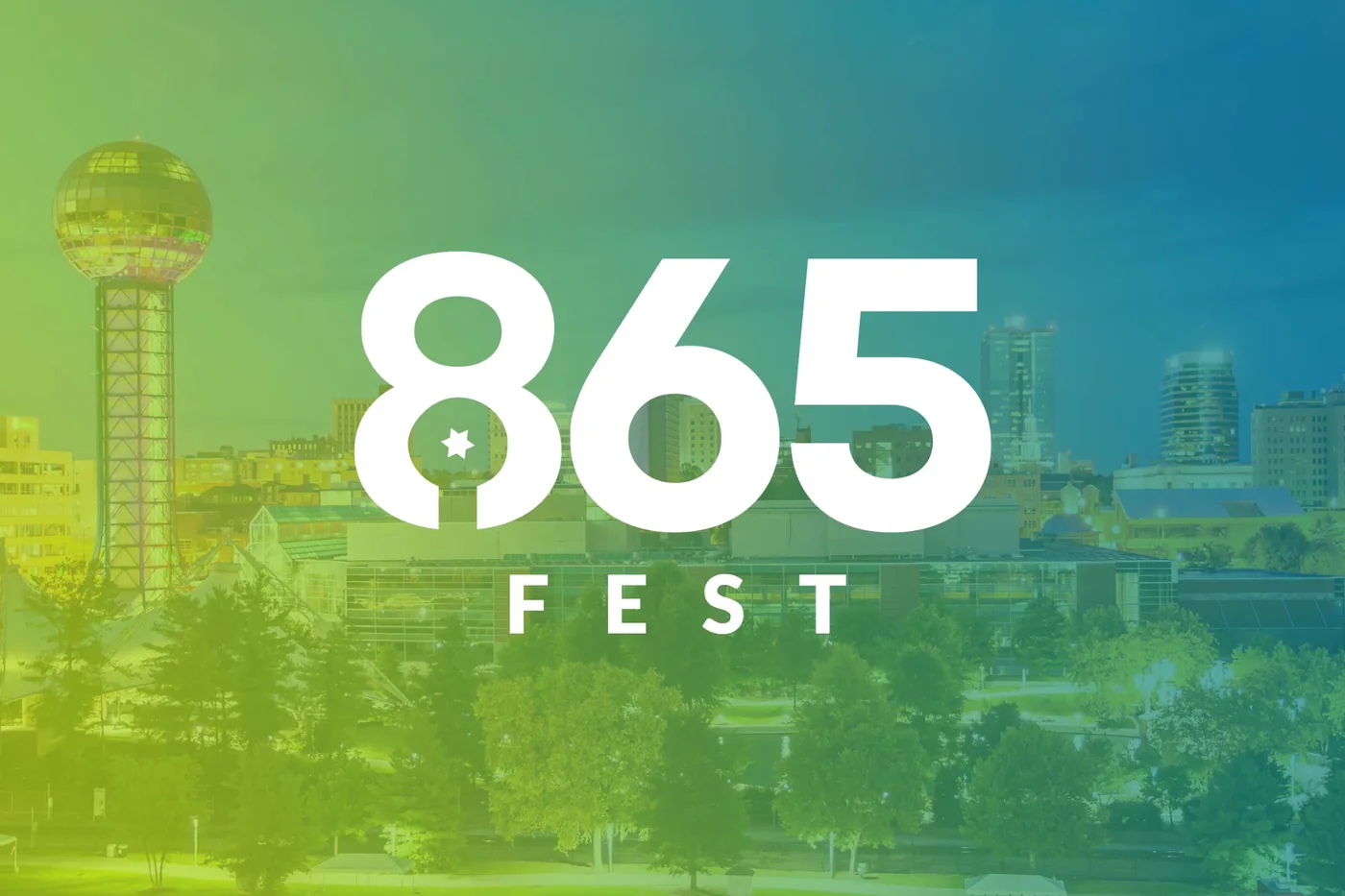 865 Fest graphic over the Knoxville skyline